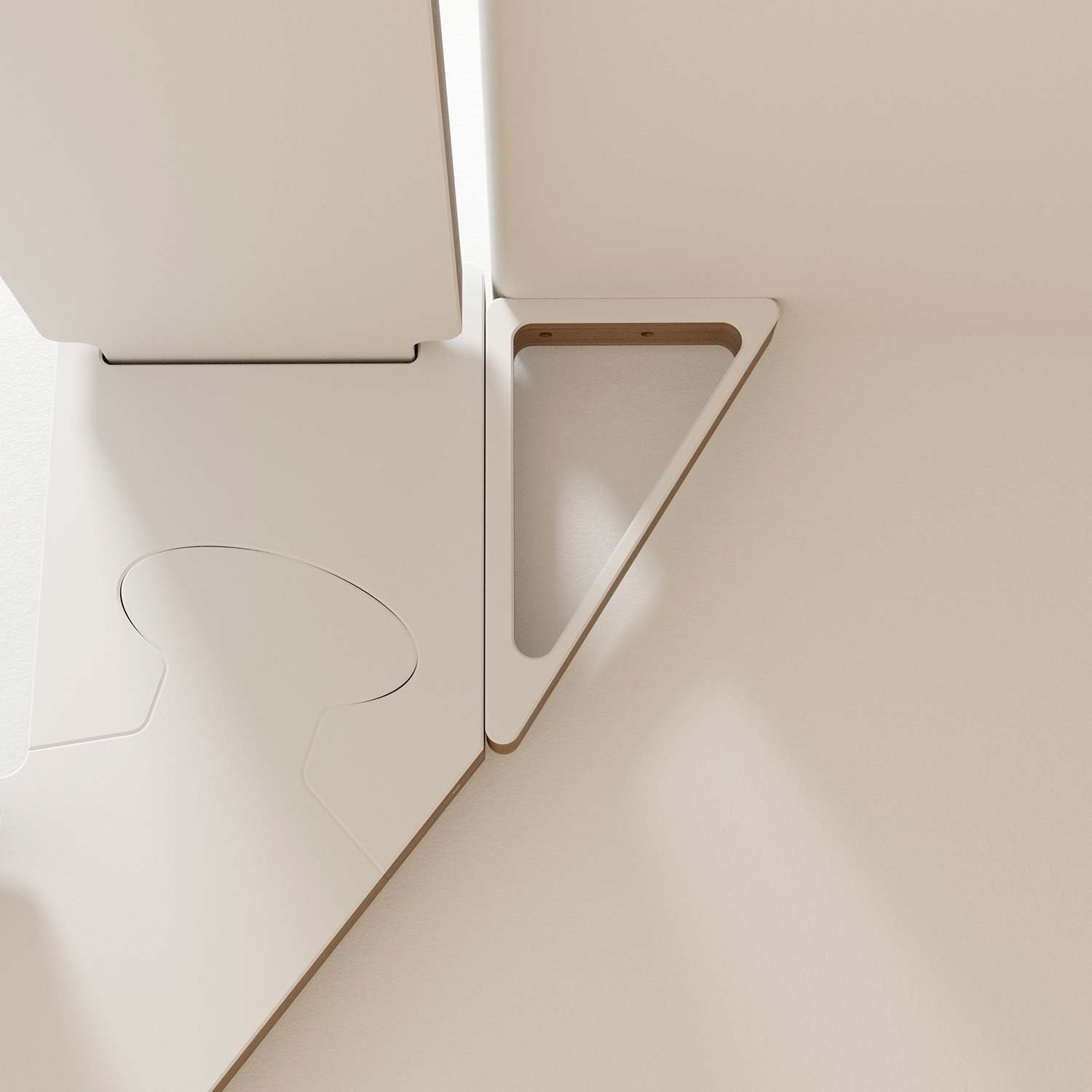 Klapster Ceiling Angle, HPL White for Space Saving Stairs Comfort