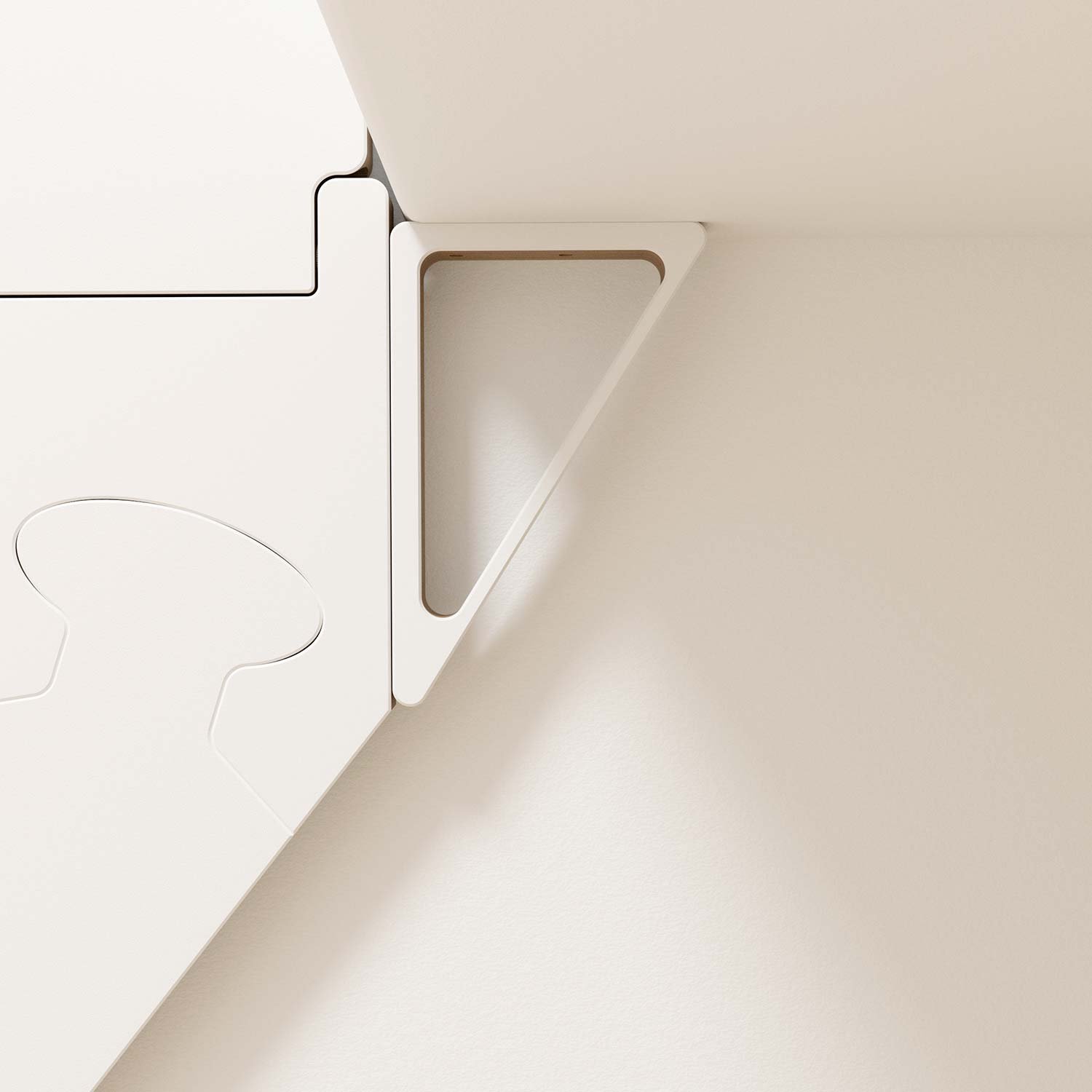 Klapster Ceiling Angle, HPL White for Space Saving Stairs Comfort