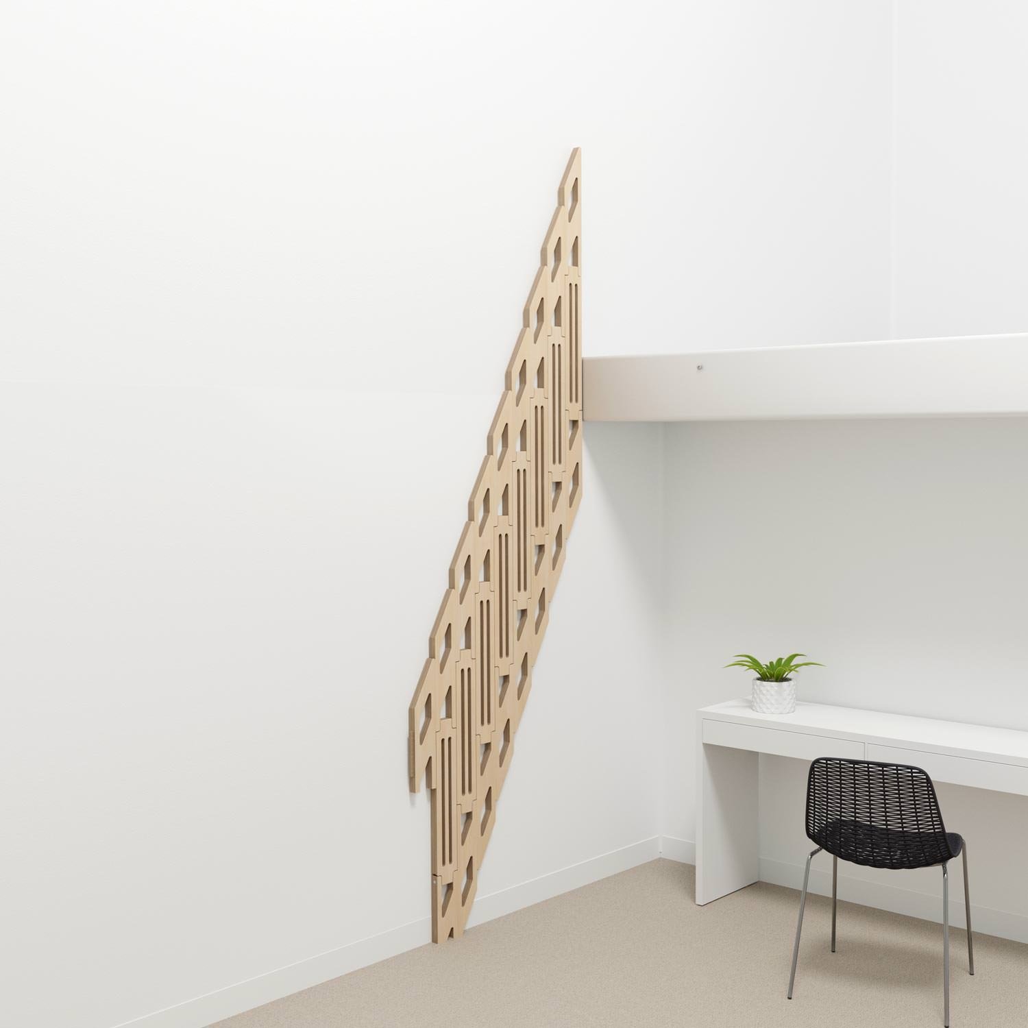 Klapster Ultralight Raumspartreppe, Birkenfurnier naturbelassen, 8 Stufen