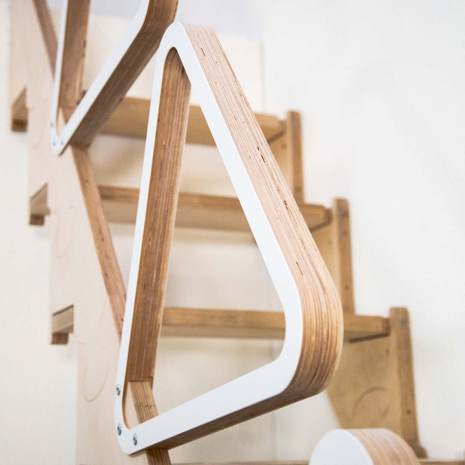 Klapster Handrail Large, HPL White for Space Saving Stairs Comfort